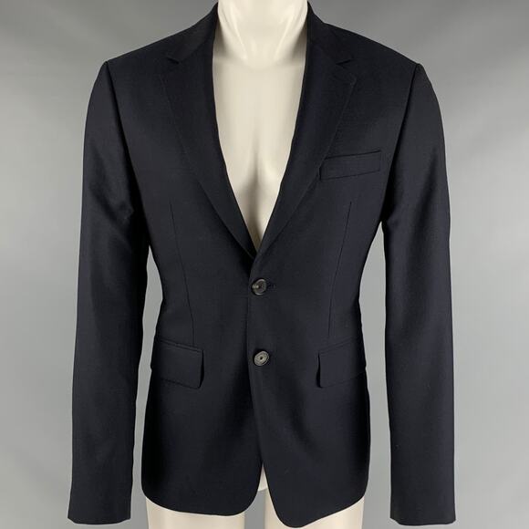 SANDRO Size 40 Navy Wool Notch Lapel Sport Coat - Picture 1 of 4
